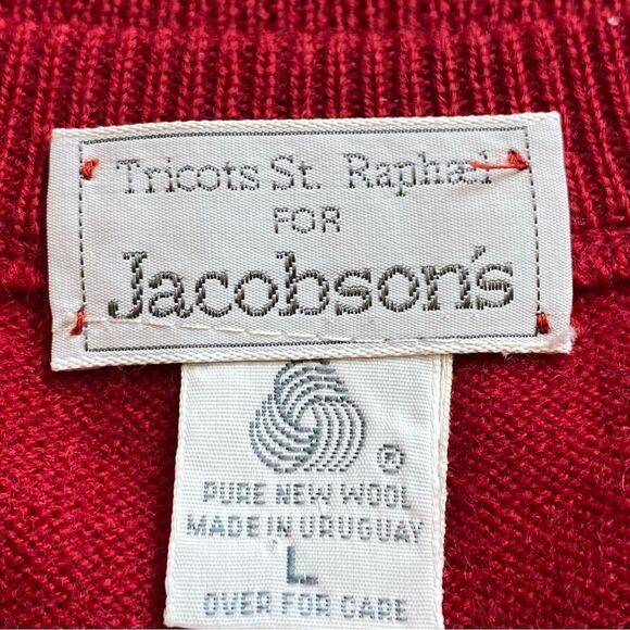 Tricots St Raphael Vintage Knit Argyle V Neck Wool Vest Size Large - Picture 3 of 9